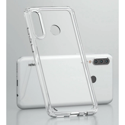 Huawei P30 Lite Kılıf Korumalı Kenarları Silikon Arkası Sert Coss Kapak - Şeffaf