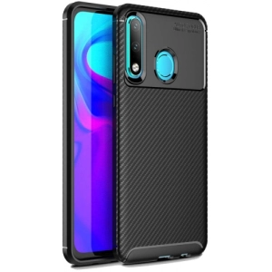 Huawei P30 Lite Kılıf Silikon Parmak İzi Bırakmayan Karbon Soft Negro Kapak - Siyah