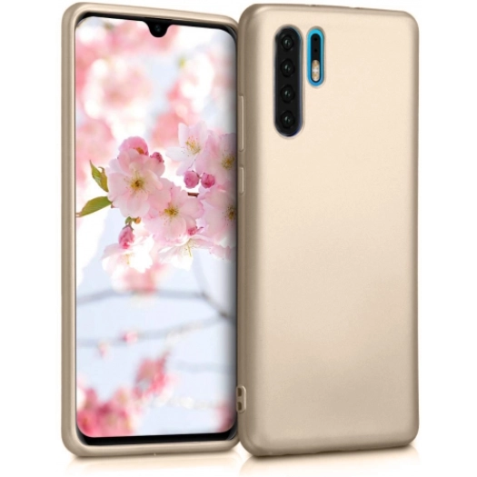 Huawei P30 Pro Kılıf İnce Soft Mat Renkli Esnek Silikon Kapak - Gold