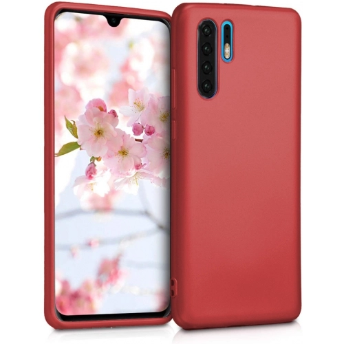 Huawei P30 Pro Kılıf İnce Soft Mat Renkli Esnek Silikon Kapak - Kırmızı
