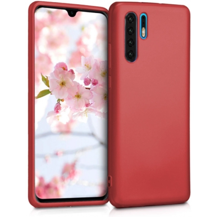 Huawei P30 Pro Kılıf İnce Soft Mat Renkli Esnek Silikon Kapak - Kırmızı
