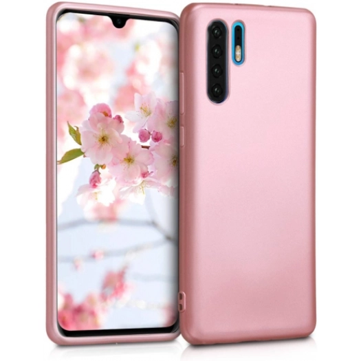 Huawei P30 Pro Kılıf İnce Soft Mat Renkli Esnek Silikon Kapak - Rose Gold