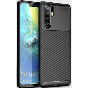 Huawei P30 Pro Kılıf Silikon Parmak İzi Bırakmayan Karbon Soft Negro Kapak - Siyah