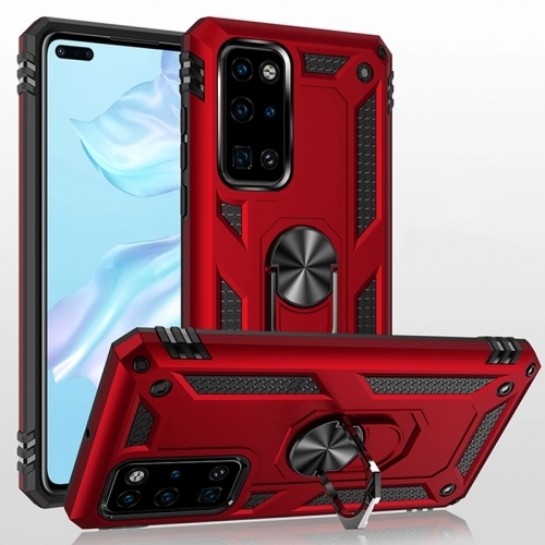 Huawei P40 Kılıf Silikon Zırhlı Standlı Yüzüklü Mıknatıslı Tank Kapak - Siyah