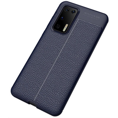 Huawei P40 Kılıf Deri Görünümlü Lüks Parmak İzi Bırakmaz Niss Silikon Kapak - Lacivert