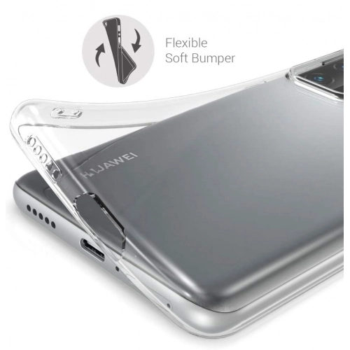 Huawei P40 Kılıf Kamera Korumalı Esnek Silikon Kapak - Şeffaf