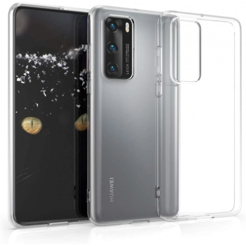 Huawei P40 Kılıf Kamera Korumalı Esnek Silikon Kapak - Şeffaf