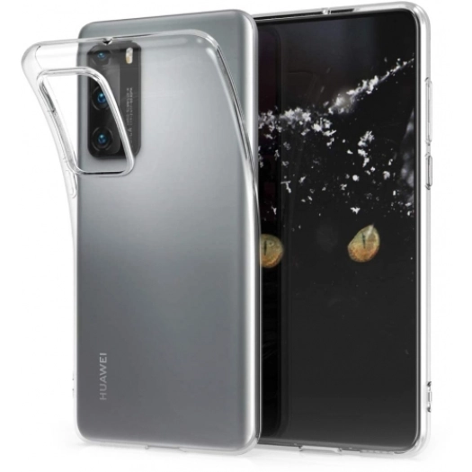Huawei P40 Kılıf Kamera Korumalı Esnek Silikon Kapak - Şeffaf