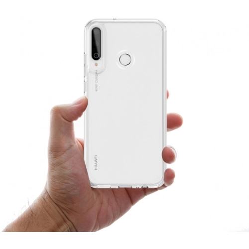Huawei P40 Lite E Kılıf Korumalı Kenarları Silikon Arkası Sert Coss Kapak  - Şeffaf