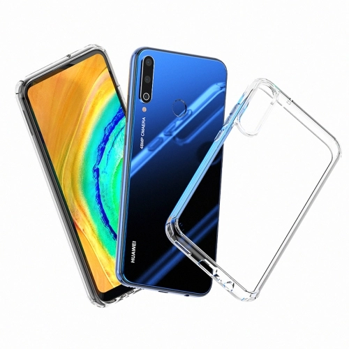 Huawei P40 Lite E Kılıf Korumalı Kenarları Silikon Arkası Sert Coss Kapak  - Şeffaf