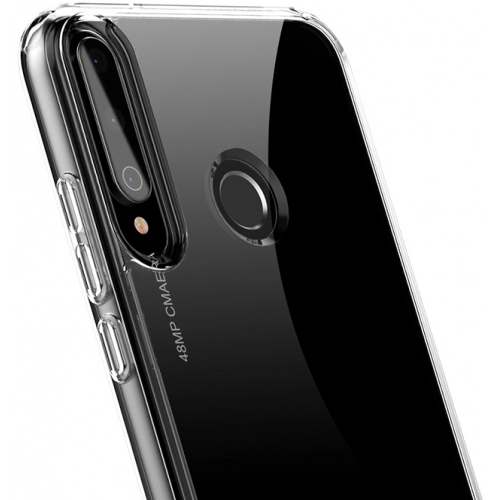 Huawei P40 Lite E Kılıf Korumalı Kenarları Silikon Arkası Sert Coss Kapak - Şeffaf