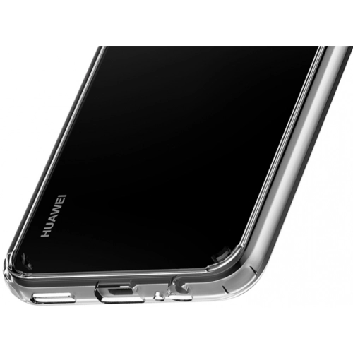 Huawei P40 Lite E Kılıf Korumalı Kenarları Silikon Arkası Sert Coss Kapak - Şeffaf