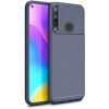 Huawei P40 Lite E Kılıf Silikon Parmak İzi Bırakmayan Karbon Soft Negro Kapak - Lacivert