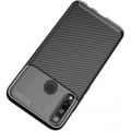 Huawei P40 Lite E Kılıf Silikon Parmak İzi Bırakmayan Karbon Soft Negro Kapak - Siyah