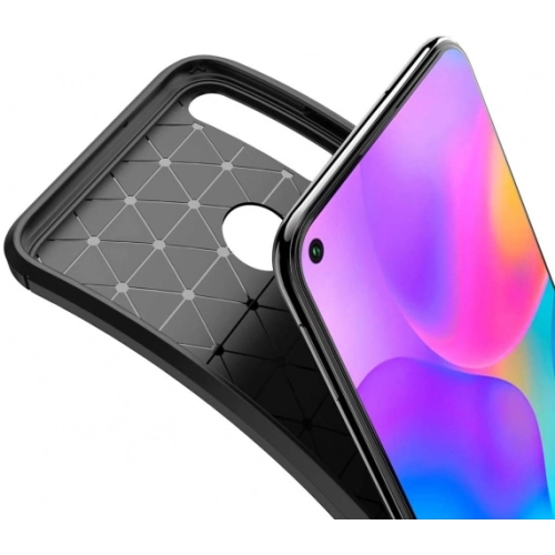 Huawei P40 Lite E Kılıf Silikon Parmak İzi Bırakmayan Karbon Soft Negro Kapak - Siyah