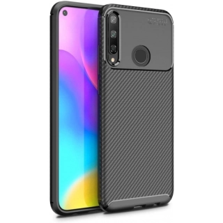 Huawei P40 Lite E Kılıf Silikon Parmak İzi Bırakmayan Karbon Soft Negro Kapak - Siyah