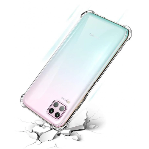 Huawei P40 Lite Kılıf Silikon Köşe Korumalı Airbag Darbe Emici Kapak - Şeffaf