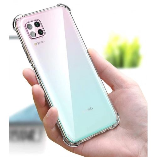 Huawei P40 Lite Kılıf Silikon Köşe Korumalı Airbag Darbe Emici Kapak - Şeffaf