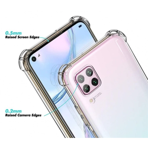 Huawei P40 Lite Kılıf Silikon Köşe Korumalı Airbag Darbe Emici Kapak - Şeffaf