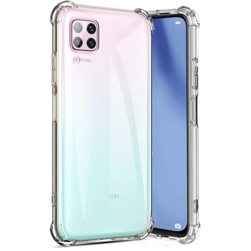Huawei P40 Lite Kılıf Silikon Köşe Korumalı Airbag Darbe Emici Kapak - Şeffaf