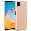Huawei P40 Lite Kılıf İnce Soft Mat Renkli Esnek Silikon Kapak - Gold
