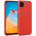Huawei P40 Lite Kılıf İnce Soft Mat Renkli Esnek Silikon Kapak - Kırmızı