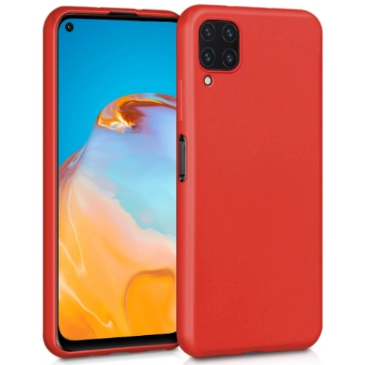 Huawei P40 Lite Kılıf İnce Soft Mat Renkli Esnek Silikon Kapak - Kırmızı