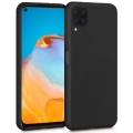 Huawei P40 Lite Kılıf İnce Soft Mat Renkli Esnek Silikon Kapak - Siyah