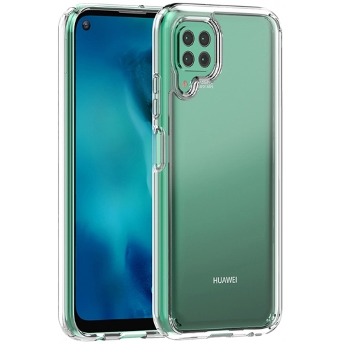 Huawei P40 Lite Kılıf Korumalı Kenarları Silikon Arkası Sert Coss Kapak - Şeffaf