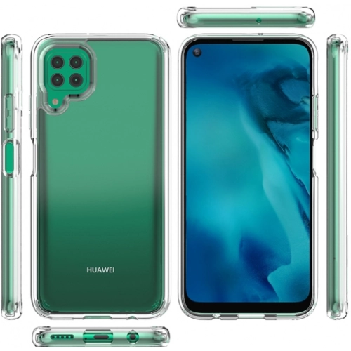 Huawei P40 Lite Kılıf Korumalı Kenarları Silikon Arkası Sert Coss Kapak  - Şeffaf