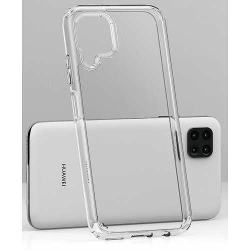 Huawei P40 Lite Kılıf Korumalı Kenarları Silikon Arkası Sert Coss Kapak - Şeffaf