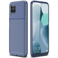 Huawei P40 Lite Kılıf Silikon Parmak İzi Bırakmayan Karbon Soft Negro Kapak - Lacivert