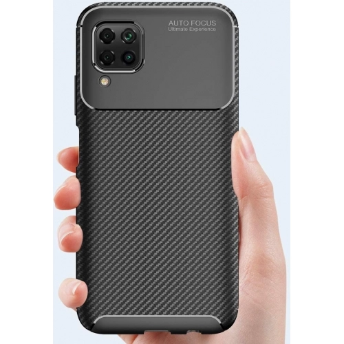 Huawei P40 Lite Kılıf Silikon Parmak İzi Bırakmayan Karbon Soft Negro Kapak - Siyah