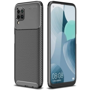 Huawei P40 Lite Kılıf Silikon Parmak İzi Bırakmayan Karbon Soft Negro Kapak - Siyah