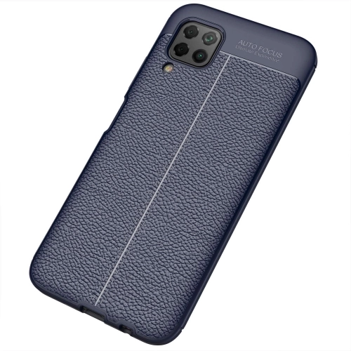 Huawei P40 Lite Kılıf Deri Görünümlü Lüks Parmak İzi Bırakmaz Niss Silikon Kapak - Lacivert