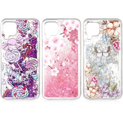 Huawei P40 Lite Kılıf Sıvılı Simli Silikon Marshmelo Kılıf - Pembe