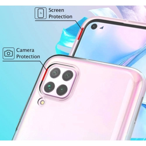 Huawei P40 Lite Kılıf Kamera Korumalı Esnek Silikon Kapak - Şeffaf