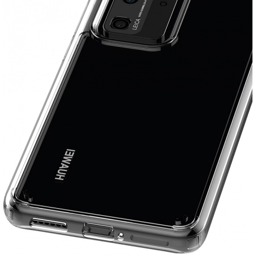 Huawei P40 Pro Kılıf Korumalı Kenarları Silikon Arkası Sert Coss Kapak - Şeffaf