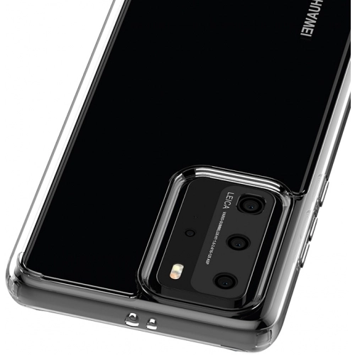 Huawei P40 Pro Kılıf Korumalı Kenarları Silikon Arkası Sert Coss Kapak - Şeffaf