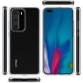 Huawei P40 Pro Kılıf Korumalı Kenarları Silikon Arkası Sert Coss Kapak  - Şeffaf