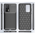 Huawei P40 Pro Kılıf Silikon Parmak İzi Bırakmayan Karbon Soft Negro Kapak - Siyah