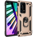 Huawei P40 Pro Kılıf Silikon Zırhlı Standlı Yüzüklü Mıknatıslı Tank Kapak - Gold