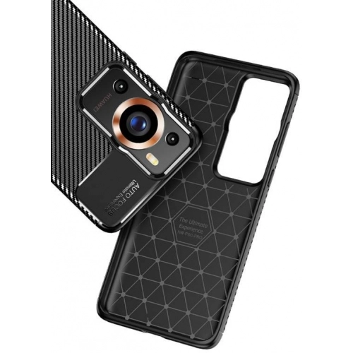 Huawei P60 Pro Kılıf Silikon Parmak İzi Bırakmayan Karbon Soft Negro Kapak - Siyah