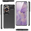 Huawei P60 Pro Kılıf Silikon Parmak İzi Bırakmayan Karbon Soft Negro Kapak - Siyah