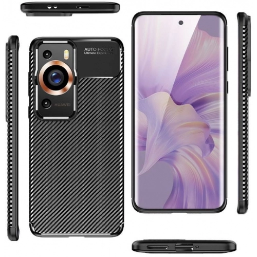 Huawei P60 Pro Kılıf Silikon Parmak İzi Bırakmayan Karbon Soft Negro Kapak - Siyah