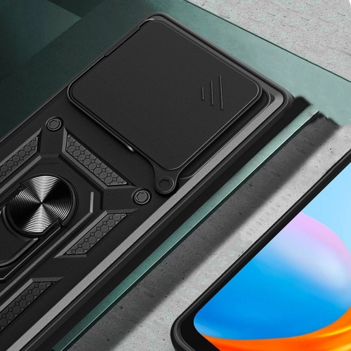 Huawei Pura 70 Kılıf Zırhlı Standlı Silikon Sürgülü Kamera Korumalı Tank Kapak - Mavi