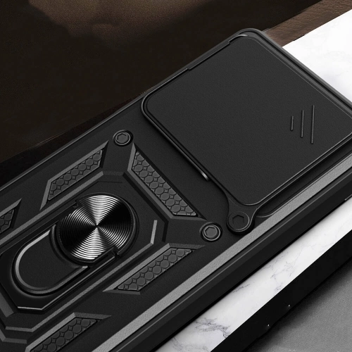 Huawei Pura 70 Pro Kılıf Zırhlı Standlı Silikon Sürgülü Kamera Korumalı Tank Kapak - Mavi