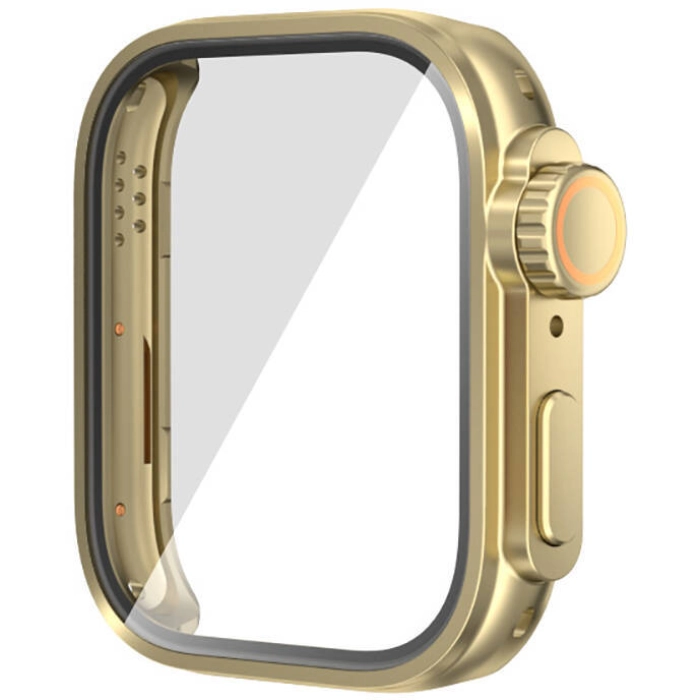 Huawei Watch Fit 3 to Apple Watch Ultra 49mm Kasa Dönüştürücü ve Ekran Koruyucu Zore Watch Gard 33 - Gold