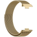 Huawei Watch Fit 3 Metal Kordon Tel Örgü İşlemeli Mıknatıslı KRD-01  - Gold