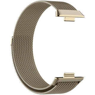 Huawei Watch Fit 3 Metal Kordon Tel Örgü İşlemeli Mıknatıslı KRD-01  - Starlight